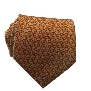 Daks London mouse print silk neck tie orange novelty